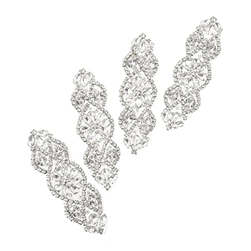 Homoyoyo 4Stücke Strass Applikationen Zum Aufbügeln Für Brautkleid Gürtel Silberne Rhinestone Patches Für Hochzeitsgürtel Kleidgürtel Applikationen Dekoration Für Hochzeiten von Homoyoyo