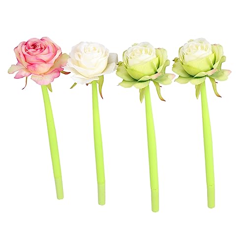 Homoyoyo 4Stücke Teiliges Gel Tintenstifte Rosenroller Kugelschreiber Mit Schwarzer Kreatives Schreibwerkzeug Für Schule Büro Und Persönliche Sammlungen Blumendesign von Homoyoyo