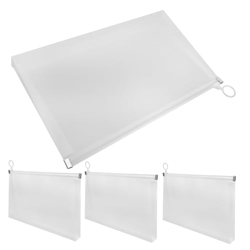 Homoyoyo 4Stücke Teiliges Reißverschlusstaschen Für Dokumente Aktentaschen Mit Reißverschluss Transparente Aufbewahrungstaschen Für Büro Und Reisen Vielseitige Datei Organizer Mattem von Homoyoyo