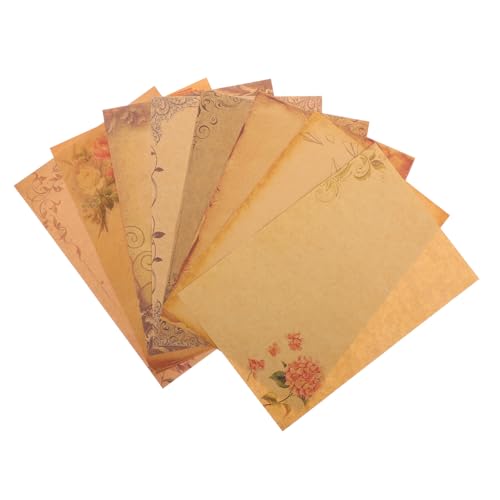 Homoyoyo 4er Pack Teiliges Vintage Briefpapier mit Blumen und Blattrand Hochwertiges Tonpapier für Dankesbriefe Liebesnachrichten Handschriftliche Notizen und Kreative Gestaltung von Homoyoyo