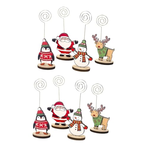 Homoyoyo 4er Set Holz Weihnachtsfotohalter & Memohalter - Festliche Deko Clips Für Hochzeit - Tischzubehör & Weihnachtsverzierungen Stilvolle Ornament Bildhalter Für Ihre Erinnerungen von Homoyoyo