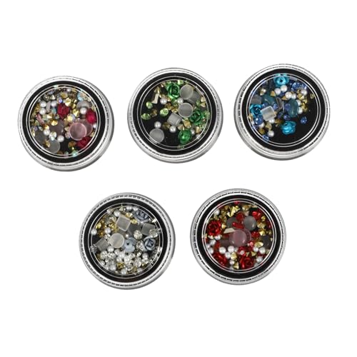 Homoyoyo 5 Boxen Blumen Nail Art Charms Boxen mit Strasssteinen und Nail Gems für DIY Nagelkunst Vielseitige Nageldekoration für Fingernägel und Zehennägel bei Party Arbeit Schule und Homoyoyo 5 Boxen Blumen Nail Art Charms Boxen mit Strasssteinen und Nail Gems für DIY Nagelkunst Vielseitige Nageldekoration für Fingernägel und Zehennägel bei Party Arbeit Schule und von Homoyoyo