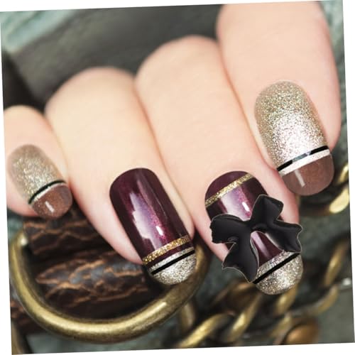 Homoyoyo 5 Kartons Nagelverzierungen aus Widerstandsfähigem Resin mit Flacher Rückseite Süße Schleifen und Fake Perlen Leicht und Vielseitig für Diy Nail Art Natürlichen und Künstlichen von Homoyoyo