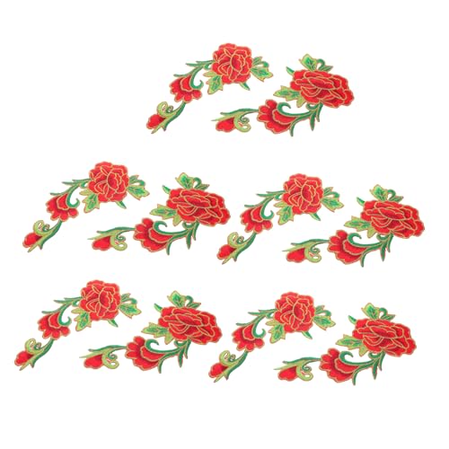 Homoyoyo 5 Paar Blumen-stickerei-patches: Aufbügelbare Stoffapplikationen, Dekorative Applikationsaufkleber Für Heimwerker, Kunsthandwerk, Jeansreparatur, Taschendekoration von Homoyoyo