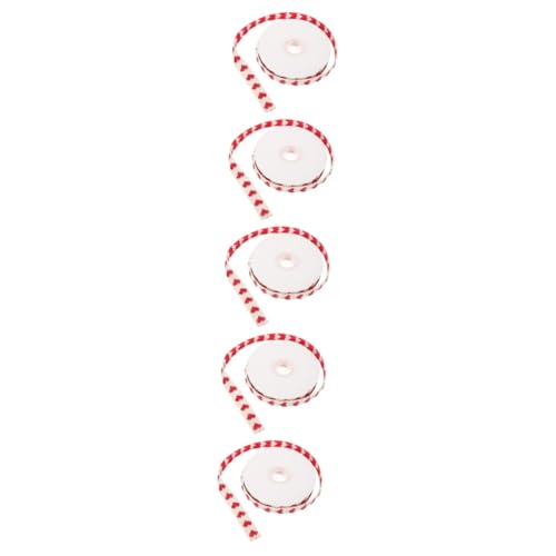 Homoyoyo 5 Rollen DIY Zubehör Dekoband Paketband Herzen Valentinsbänder Zum Basteln Farbband Zum Verpacken Schleifen Zum Verpacken Geschenkband DIY Bedarf Polyester Baumwolle von Homoyoyo