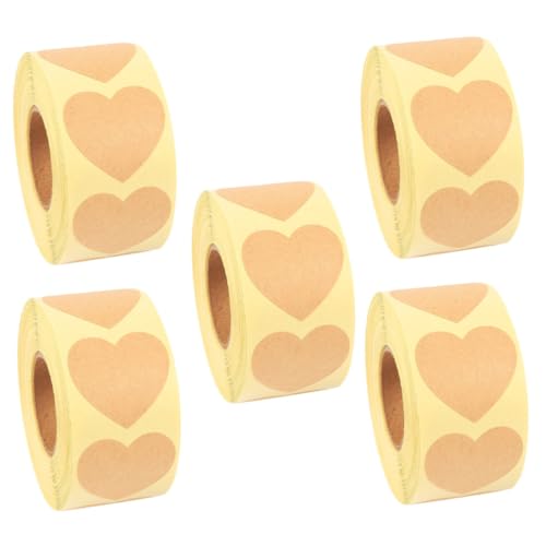 Homoyoyo 5 Rollen Kraftpapier Aufkleber Selbstklebend Geschenketiketten Verpackungsaufkleber Naturbraun Für Geschenkdekoration Scrapbooking Party Zubehör Homoyoyo 5 Rollen Kraftpapier Aufkleber Selbstklebend Geschenketiketten Verpackungsaufkleber Naturbraun Für Geschenkdekoration Scrapbooking Party Zubehör von Homoyoyo