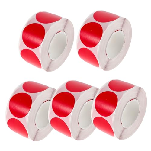 Homoyoyo 5 Rollen Runde Aufkleber Klebepunkte Blanko Etiketten Selbstklebend für Bastelprojekte und Paketversiegelung Leuchtend Rot Praktische Rollenform Vielseitig Beschriftbar und Homoyoyo 5 Rollen Runde Aufkleber Klebepunkte Blanko Etiketten Selbstklebend für Bastelprojekte und Paketversiegelung Leuchtend Rot Praktische Rollenform Vielseitig Beschriftbar und von Homoyoyo