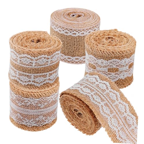 Homoyoyo 5 Rollen Sackleinenrolle Spitze Farbig Weihnachtsfeierband Hochzeit Basteln Weihnachtsbastelband Heiraten Stoff Dekoration Trimmen Weihnachten Verpackung Für Wickeln Jute Homoyoyo 5 Rollen Sackleinenrolle Spitze Farbig Weihnachtsfeierband Hochzeit Basteln Weihnachtsbastelband Heiraten Stoff Dekoration Trimmen Weihnachten Verpackung Für Wickeln Jute von Homoyoyo