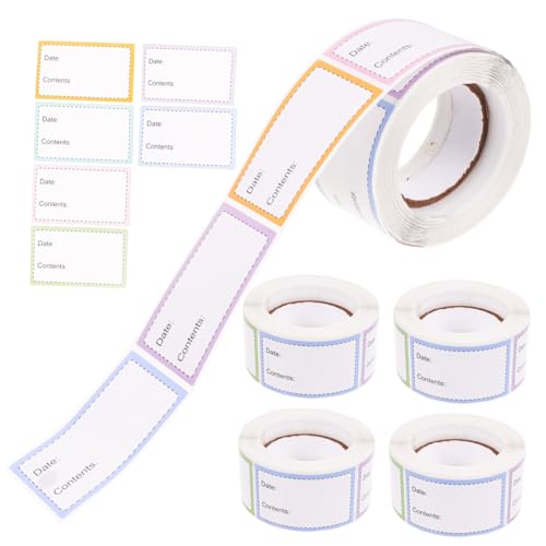 Homoyoyo 5 Rollen Selbstklebende Sicherheits zeitetiketten Handschriftliche Lebensmittelaufkleber für Büro und Küche Ablösbare Praktische Mehrzweck aufkleber zur Lebensmittelkennzeichnung von Homoyoyo