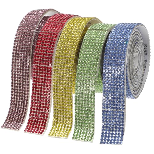 Homoyoyo 5 Rollen Selbstklebende Strassband Glitzersteine Bastelband Schmucksteine Streifen zum Aufkleben Kleidung Leder Geschenkverpackung DIY Dekoration Flexibel Zuschneidbar Homoyoyo 5 Rollen Selbstklebende Strassband Glitzersteine Bastelband Schmucksteine Streifen zum Aufkleben Kleidung Leder Geschenkverpackung DIY Dekoration Flexibel Zuschneidbar von Homoyoyo