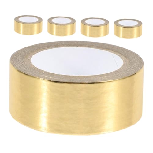 Homoyoyo 5 Rollen Washi Tape Set mit Dekorative Klebebänder für Scrapbooking Journaling und Geschenkverpackung Goldfolie für Kreative Diy Projekte und Bastelarbeiten von Homoyoyo