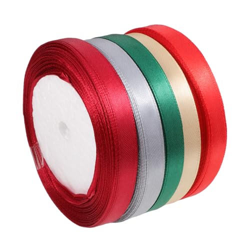 Homoyoyo 5 Rollen Weihnachtsbänder Satin Geschenkband Breit mit Festem Griff für DIY Dekorationen Schleifen und Geschenkverpackung Farbenfrohes Bastelband für Weihnachten und Festtage Homoyoyo 5 Rollen Weihnachtsbänder Satin Geschenkband Breit mit Festem Griff für DIY Dekorationen Schleifen und Geschenkverpackung Farbenfrohes Bastelband für Weihnachten und Festtage von Homoyoyo