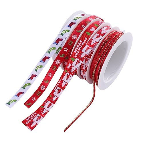 Homoyoyo 5 Rollen Weihnachtsband Sackleinenband Dekorationen Weihnachtsbänder weihnachtsverpackungsband Party Schleife weihnachten geschenkband ribbons dekoratives Band Dekorband Stoff rot Homoyoyo 5 Rollen Weihnachtsband Sackleinenband Dekorationen Weihnachtsbänder weihnachtsverpackungsband Party Schleife weihnachten geschenkband ribbons dekoratives Band Dekorband Stoff rot von Homoyoyo