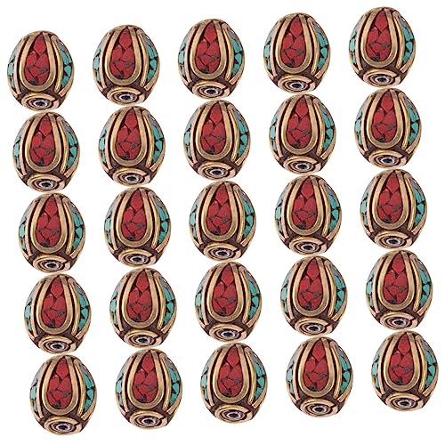 Homoyoyo 5 Sätze Buddha Spacer Perlen Messing Mit Türkis Handgefertigte Nepalische Schmuckperlen Für Diy Armbänder Und Vielseitige Bastelprojekte 20 Stück * 5 von Homoyoyo