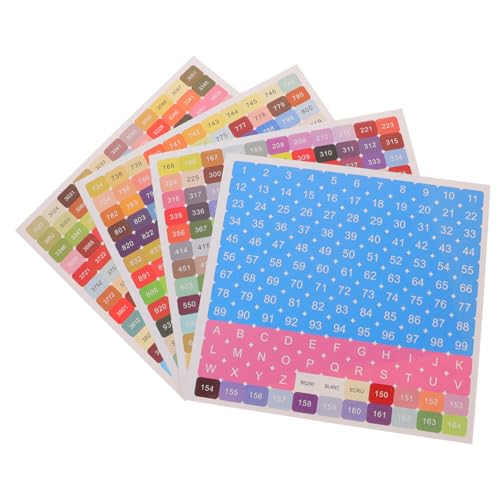 Homoyoyo 5 Sätze Farbnummer Aufkleber Selbstklebend Kleine Quadratische Nummernaufkleber für Diamant Malerei Kreuzstich DIY Label Markierung Sticker von Homoyoyo