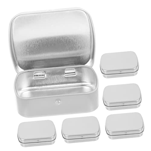 Homoyoyo 5 Stück Aufbewahrungsbox für Bonbons winzige Dose Organizer und Aufbewahrungsschublade Süßigkeiten Fächer Gewürzbehälter leerer Kleinigkeiten-Organizer Eisen Silver von Homoyoyo