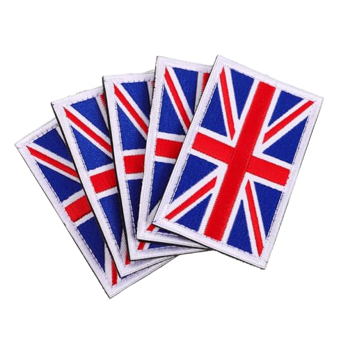 Homoyoyo 5 Stück Bestickte Uk Flaggen Aufnäher Union Jack Patches mit Haken Schlaufenverschluss Vielseitig für Kleidung Hüte Rucksäcke Robustes Material für DIY und Persönliche Gestaltung Homoyoyo 5 Stück Bestickte Uk Flaggen Aufnäher Union Jack Patches mit Haken Schlaufenverschluss Vielseitig für Kleidung Hüte Rucksäcke Robustes Material für DIY und Persönliche Gestaltung von Homoyoyo
