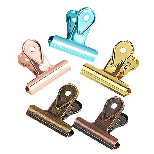 Homoyoyo 5 Stück Bunte Büroklammern Robuste Klammern für Dokumente Notizen Visitenkarten Scrapbooking Multifunktionale Organizer für Büro Schule von Homoyoyo
