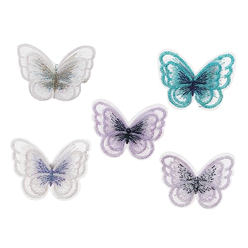Homoyoyo 5 Stück Buntes Schmetterlingszubehör applikationen selber nähen gestickter Kleidungsfleck nähwerkzeug sewing accessories dekorative Aufnäher für Kleidung farbige Kleidungsstücke von Homoyoyo