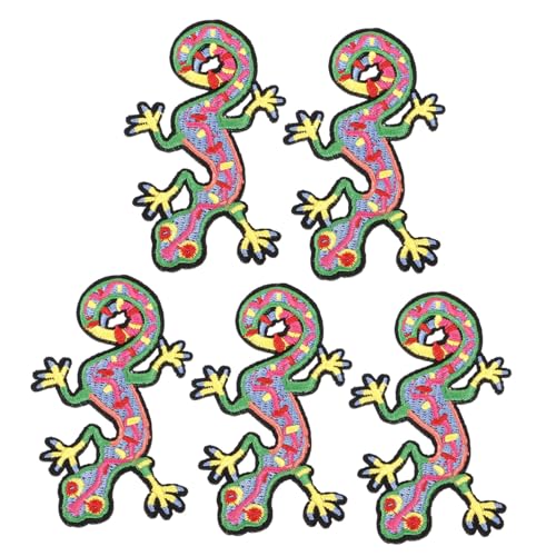 Homoyoyo 5 Stück Cartoon-nähapplikation Patch Abzeichen Annähen Stickerei Flecken Kleidung Accessoire Chamäleonpflaster Who Bestickt Kleideraufnäher Cartoon-kleidungsapplikation Für Stoff von Homoyoyo