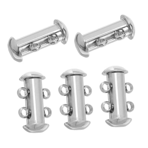 Homoyoyo 5 Stück Doppelreihiger Verschluss für Halsketten und Armbänder Edelstahl Schmuckverbinder für Sichere Mehrlagige Ketten Diy-freundlicher Robuster Schmuckverschluss für Kreative Homoyoyo 5 Stück Doppelreihiger Verschluss für Halsketten und Armbänder Edelstahl Schmuckverbinder für Sichere Mehrlagige Ketten Diy-freundlicher Robuster Schmuckverschluss für Kreative von Homoyoyo