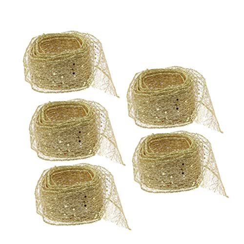 Homoyoyo 5 Stück Geschenkband Set 2m - Glitzerndes Poly Mesh Ribbon Für Weihnachten - Hochzeiten Und Partys Ideal Für Kreative DIY Und Dekorationen in Gold Homoyoyo 5 Stück Geschenkband Set 2m - Glitzerndes Poly Mesh Ribbon Für Weihnachten - Hochzeiten Und Partys Ideal Für Kreative DIY Und Dekorationen in Gold von Homoyoyo