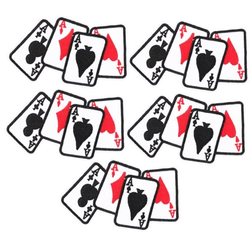 Homoyoyo 5 Stück Gestickte Patches für Kleidung zum Aufnähen und Aufbügeln Dekorative Poker motive Praktische Reparaturflicken für Jacken Jeans Taschen und DIY kleidungszubehör Homoyoyo 5 Stück Gestickte Patches für Kleidung zum Aufnähen und Aufbügeln Dekorative Poker motive Praktische Reparaturflicken für Jacken Jeans Taschen und DIY kleidungszubehör von Homoyoyo