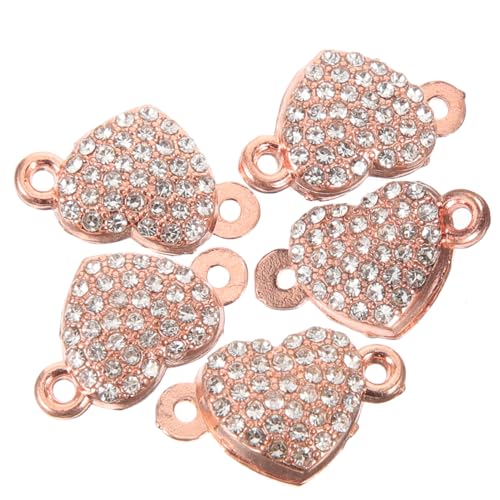 Homoyoyo 5 Stück Herzförmige Magnetverschluss Klammern für Schmuckherstellung Teiliges Legiertem Material Roségold für Armbänder und Fußkettchen Einfach zu Bedienen und Langlebig von Homoyoyo