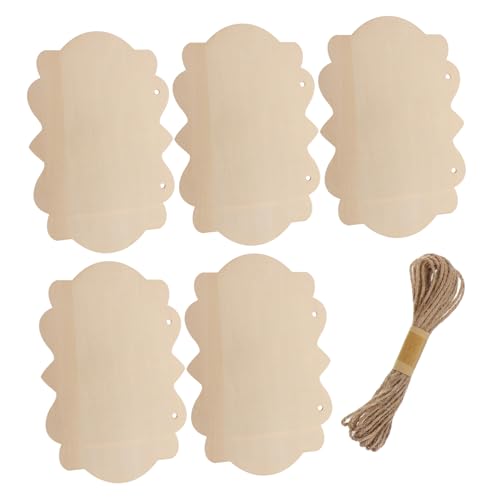 Homoyoyo 5 Stück Holzschilder zum Bemalen und Beschriften Naturbelassene Holzplatten mit Juteschnur Unvollendete Hängende Dekotafeln für DIY Wand und Türdekoration Homoyoyo 5 Stück Holzschilder zum Bemalen und Beschriften Naturbelassene Holzplatten mit Juteschnur Unvollendete Hängende Dekotafeln für DIY Wand und Türdekoration von Homoyoyo