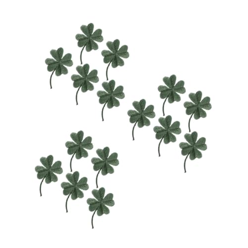 Homoyoyo 5 Stück Kleeblatt Aufnäher Zum Aufbügeln - Bestickt Mit Grünen Blättern - Ideal Für Kleidung Und DIY Projekte Größe 5 x 3 1 Cm St Patrick's Day Und Glücksbringer von Homoyoyo