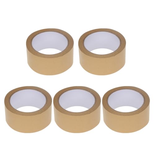 Homoyoyo 5 Stück Kraftpapier Klebeband Starkes DIY Packband mit Hoher Klebkraft Wasser Abriebfest Dekoratives Geschenkverpackungsband für Basteln und Haushalt von Homoyoyo