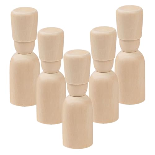 Homoyoyo 5 Stück Log Farbe kleiner Holzmann puppe malen selber machen Leute aus Holzpflock Holzleute Modellfigur zeichnen Leute pfeifen Holzfiguren zum bemalen Beige Homoyoyo 5 Stück Log Farbe kleiner Holzmann puppe malen selber machen Leute aus Holzpflock Holzleute Modellfigur zeichnen Leute pfeifen Holzfiguren zum bemalen Beige von Homoyoyo