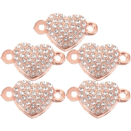 Homoyoyo 5 Stück Magnetverschluss Herzform Teiliges Schmuckverschlüsse für Armbänder und DIY Design Praktische und Dekorative Magnetverschlüsse Roségoldfarben von Homoyoyo