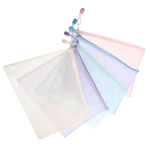 Homoyoyo 5 Stück Mesh Reißverschlusstaschen Bunte Dokumententaschen Große Aufbewahrungstaschen für Büro Schule Kosmetik und Reise Praktische Transparente Organizer Beutel Homoyoyo 5 Stück Mesh Reißverschlusstaschen Bunte Dokumententaschen Große Aufbewahrungstaschen für Büro Schule Kosmetik und Reise Praktische Transparente Organizer Beutel von Homoyoyo