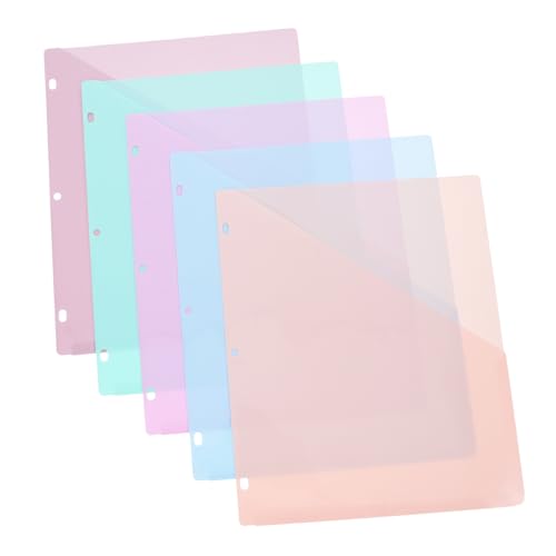 Homoyoyo 5 Stück Ordner Taschen Farben Kunststoff Einsteckbare Dokumententaschen Semitransparent Organizer für Büro Schule Dokumentenaufbewahrung von Homoyoyo
