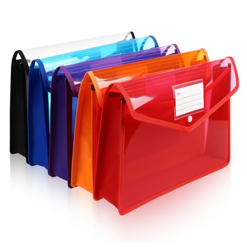 Homoyoyo 5 Stück Plastiktüten Mit Knopfschnalle Aktentasche Im Letter Format Dokumenten Organizer Transparente Aktentaschen Aktenordner Für Den Schrank A4 Kunststoff Brieftaschen von Homoyoyo
