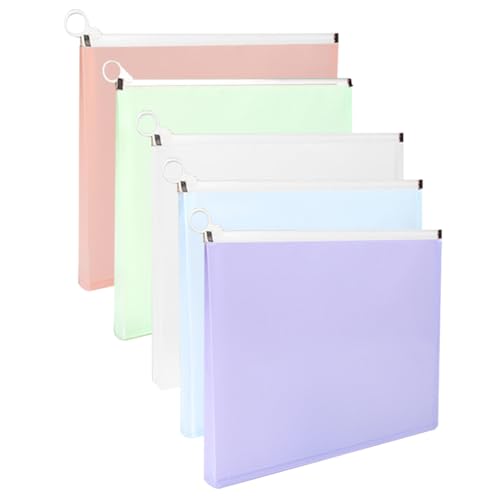 Homoyoyo 5 Stück Reißverschluss Federmäppchen Große Kapazität für Stifte Kosmetik Multifunktionale Organizer Taschen für Schule Büro Reisen Mischfarben von Homoyoyo