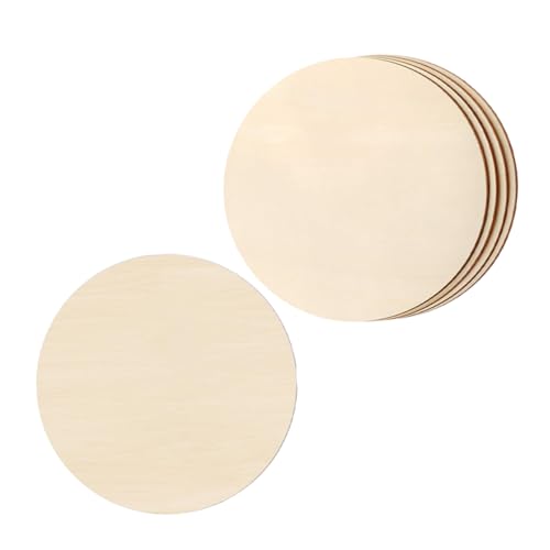 Homoyoyo 5 Stück Runde Holzscheiben Naturbelassen zum Basteln DIY Handwerk Türanhänger Blanko Holzscheiben für Kreative Malerei und Dekoration Homoyoyo 5 Stück Runde Holzscheiben Naturbelassen zum Basteln DIY Handwerk Türanhänger Blanko Holzscheiben für Kreative Malerei und Dekoration von Homoyoyo