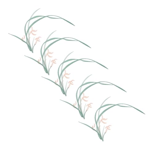 Homoyoyo 5 Stück Stickereien Blumendekoration Flecken Blumen-Kleidungsaufnäher Spitzenblumenapplikation bestickt embroidery bastelzeug Cymbidium-Nähflicken Kleideraufnäher Stickgarn Orange von Homoyoyo