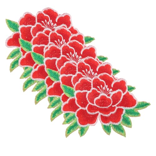 Homoyoyo 5 Stück Stoffflicken Bestickter Aufnäher Stickerei Blumen Stickerei Aufnäher Nähen Basteln Fußabdruck Patches Stoffflicken Kleidungsflicken Für Löcher Bestickte von Homoyoyo