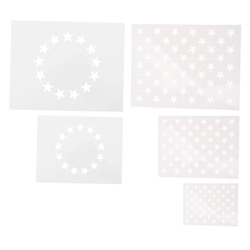 Homoyoyo 5 Stück Teiliges American Flag Star Stencil Vielseitige Malvorlagen für DIY Basteln Holz Wand Leinwand Kreative Stern Schablonen für Independence Day Dekoration und Heimkunst von Homoyoyo
