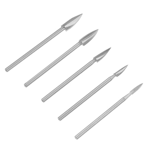 Homoyoyo 5 Stück Teiliges Bohrer Holzschnitzerei Hochgeschwindigkeitsstahl Scharfe Spitze für Präzises Gravieren Kompatibel mit Rotationswerkzeugen und Schleifmaschinen für DIY und von Homoyoyo