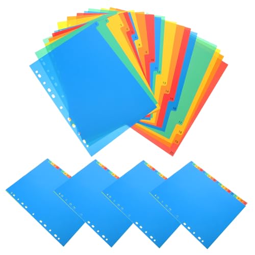 Homoyoyo 5 Stück Teiliges Bunter Trennblätter für Ordner Dokumentenmappe mit Index zur Optimalen Organisation von Notizen Büchern und Präsentationen für Schule und Büro von Homoyoyo