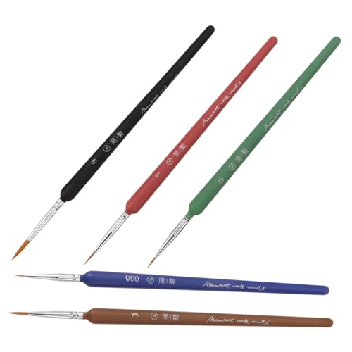 Homoyoyo 5 Stück Teiliges Kalligrafie Pinsel mit Feiner Spitze Leichter Handgriff Weiche Flexible Borsten Vielseitig Einsetzbar für Chinesische Kalligrafie Aquarell Acrylmalerei und von Homoyoyo