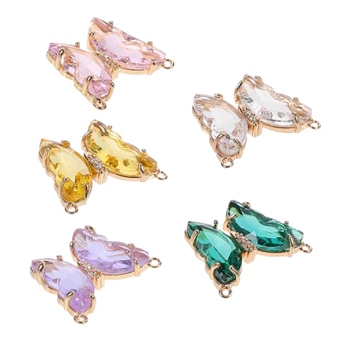 Homoyoyo 5 Stück Teiliges Metall schmetterling charms Schmuckherstellung Bunte Funkelnde Anhänger für Armbänder Halsketten Ohrringe und Schlüsselanhänger Vielseitig und Langlebig von Homoyoyo