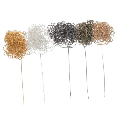 Homoyoyo 5 Stück Teiliges Metallperlenkette in Silber Gold Antikbronze Schwarz und Goldton für Schmuckherstellung DIY Halsketten Verstellbare Vielseitige Kugelkette für Dekoration und Homoyoyo 5 Stück Teiliges Metallperlenkette in Silber Gold Antikbronze Schwarz und Goldton für Schmuckherstellung DIY Halsketten Verstellbare Vielseitige Kugelkette für Dekoration und von Homoyoyo