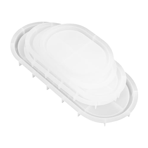 Homoyoyo 5 Stück Teiliges Oval Tray Silikonform für Epoxidharz Schmuckablage Kerzenhalter und Diy Bastelbedarf Form mit Erhöhten Kanten für Kreative Projekte von Homoyoyo