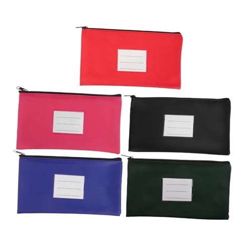 Homoyoyo 5 Stück Teiliges PU Leder Banktaschen mit Etikett Reißverschluss Geldbeutel für Quittungen Dokumenten und Kartenorganisation Kompakte Aufbewahrungstasche für Büro Zuhause und Homoyoyo 5 Stück Teiliges PU Leder Banktaschen mit Etikett Reißverschluss Geldbeutel für Quittungen Dokumenten und Kartenorganisation Kompakte Aufbewahrungstasche für Büro Zuhause und von Homoyoyo