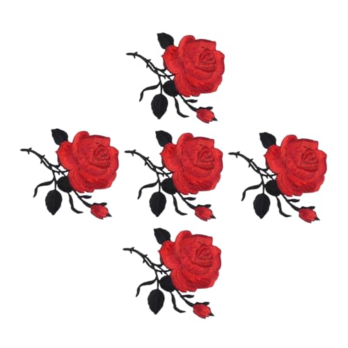 Homoyoyo 5 Stück Teiliges Rote Rosen Bügelbilder Aufnäher Stickerei Applikationen zum Aufbügeln für Kleidung Rucksäcke DIY Reparatur Dekoration Textilien Homoyoyo 5 Stück Teiliges Rote Rosen Bügelbilder Aufnäher Stickerei Applikationen zum Aufbügeln für Kleidung Rucksäcke DIY Reparatur Dekoration Textilien von Homoyoyo