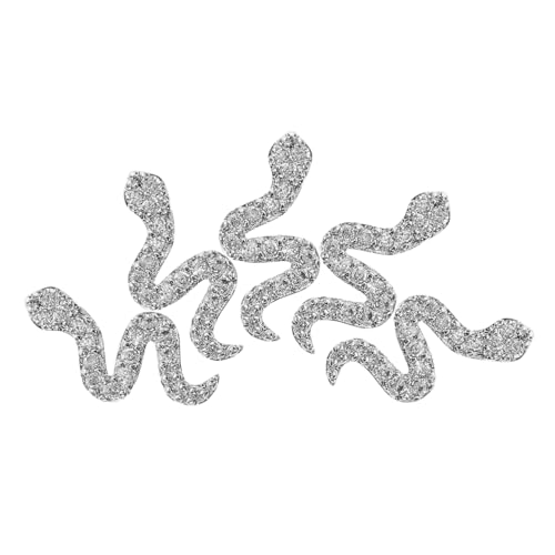 Homoyoyo 5 Stück Teiliges Schlangen Nail Art Charms aus Silberfarbener Legierung Retro Tierdesign Nageldekoration mit Funkelnden Strasssteinen Einfache DIY Maniküre für Stilvolle Nägel von Homoyoyo